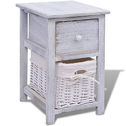 Maison Chic Table de chevet,Table de nuit,Table d'appoint pour salon Bois Blanc -MN44771