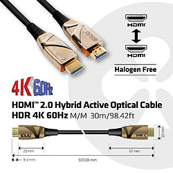 Club 3D CLUB3D HDMI 2.0 UHD Active Optical Cable HDR 4K 60Hz M/M 30m/98.42ft