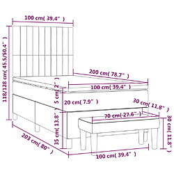 vidaXL Sommier à lattes de lit avec matelas Bleu foncé 100x200 cm pas cher