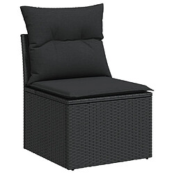 Avis vidaXL Salon de jardin 7 pcs avec coussins noir résine tressée