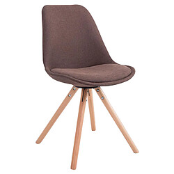 Decoshop26 4 chaises de salle à manger style scandinave en tissu marron pieds rond en bois clair CDS10346