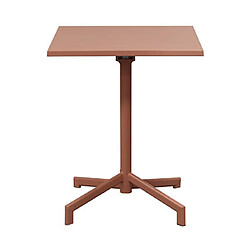 Avis Mes Ensemble table jardin carrée + 4 fauteuils en métal terracotta - BACA