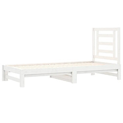 Acheter Maison Chic Lit d'appoint Blanc 2x(90x190)cm,Lit coulissant Lit de repos Bois de pin massif -GKD85353