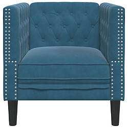 Avis vidaXL Fauteuil Chesterfield bleu velours