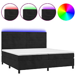 vidaXL Sommier à lattes de lit avec matelas LED Noir 200x200cm Velours