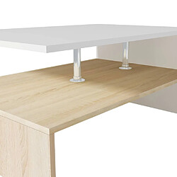 Avis vidaXL Table basse Bois d'ingénierie 90x59x42 cm Chêne et blanc