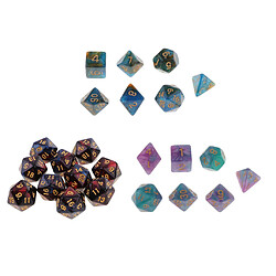 34 Pièces/pack Dés Polyédriques D4 D6 D8 D10 D12 D20 Pour Mdn Jeux RPG 7 dés polyèdres