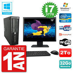 PC HP Z220 SFF Ecran 19" Core i7-3770 RAM 32Go Disque 2To Graveur DVD Wifi W7 · Occasion 