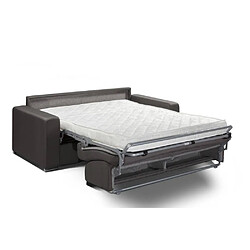 Avis Inside 75 Canapé convertible 3 places SELECT matelas 16cm sommier lattes 140cm cuir vachette taupe