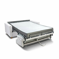 Acheter Inside 75 Canapé STORMIO convertible express 140 cm matelas 16 cm dossier haut velours blanc nacré