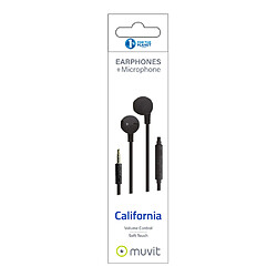 Avis Muvit Écouteurs Jack California Câble Plat avec Micro et Boutons de Contrôle de Volume Noir