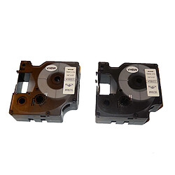 Lot de 2 cassettes à ruban vhbw 19mm pour Dymo LabelManager 500, 500TS, PC II, LabelWriter Duo. Remplace: Dymo D1, 45803, S0720830. 