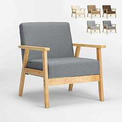 Ahd Amazing Home Design Fauteuil Chaise scandinave design vintage en bois avec accoudoirs Uteplass, Couleur: Gris foncé