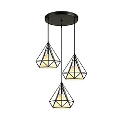 Stoex Suspension Cage Forme Diamant Contemporain 25cm Corde Ajustable Luminaire Lustre en Fer Salle à Manger Bar Chambre