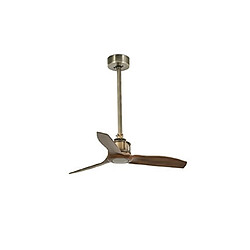 Faro Barcelona Vieux Or, Ventilateur De Plafond En Bois 81cm Smart - Télécommande Inclus