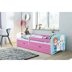 Lit Babydreams pays des merveilles rose avec un tiroir sans matelas 140/70