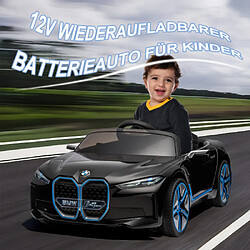 LBF BMW I4, voiture électrique pour enfants 12V avec télécommande 2,4G pour parents, voiture électrique pour enfants, trois vitesses réglables, affichage de la puissance, USB, MP3, Bluetooth, lumière LED