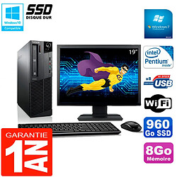 PC Lenovo M92p SFF Ecran 19" Intel G630 8Go Disque 960Go SSD Wifi W7 · Occasion 