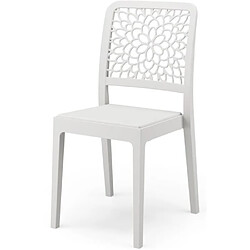 Lot de 4 chaises - ARETA - TICHE - 51 x 46 x H88 cm - Blanc