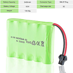 Acheter 1 pièce 6V Ni-MH 2400mAh Batterie rechargeable pour télécommande de voiture RC