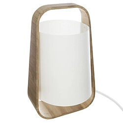 Atmosphera, Createur D'Interieur Lampe bambou + abat-jour plastique H35 Blanc - Atmosphera 