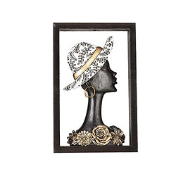 Buste Romimex Marron Résine Femme Chapeau 20 x 32 x 6 cm Avec cadre 