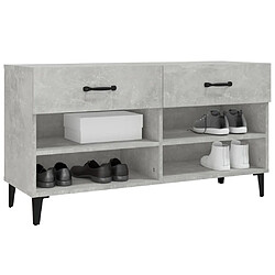 Avis vidaXL Armoire à chaussures Gris béton 102x35x55 cm Bois d'ingénierie