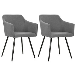 vidaXL Chaises à manger lot de 2 gris clair tissu