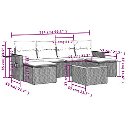 Avis vidaXL Salon de jardin avec coussins 7pcs mélange beige résine tressée
