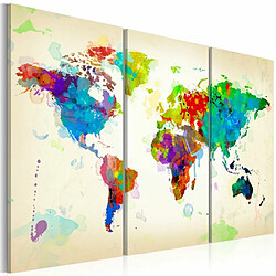 Paris Prix Tableau Imprimé 3 Panneaux All Colors of the World 40 x 60 cm