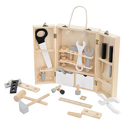 Joyz Boîte à Outils pour Enfants avec 8 Outils, Mallette en Bois, Jouet Montessori 1 An +, Jouets Pédagogiques/Educatif, Caisse à Outils Multifonctions, Jeux de Construction, Cadeau Garçons et Filles