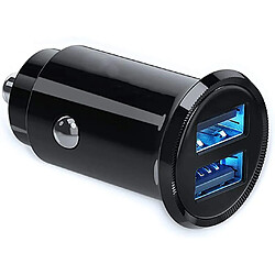 Chrono Accessoire Voiture Chargeur Voiture Mini chargeur allume-cigare USB 2 ports avec 5 V/4,8 A/24 W compatible avec les téléphones et les tablettes (noir)