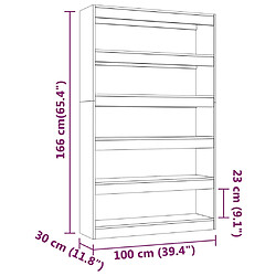 vidaXL Bibliothèque/Séparateur de pièce sonoma gris 100x30x166 cm pas cher