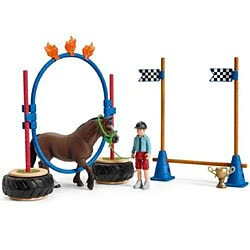 SCHLEICH Course d'agility pour Poney - Pour enfant Course d'agilité pour poney