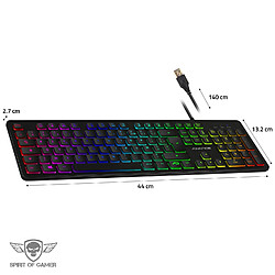 Acheter Spirit Of Gamers Clavier gamer ultra plat rétro éclairé RGB - Touches silencieuses