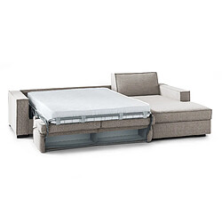 Avis Autrement Talamo Italia Canapé-lit d'angle Beatrice, Fabriqué en Italie, Ouverture pivotante avec matelas et sommier à lattes, Péninsule de rangement à gauche, avec accoudoirs standard, Cm: 280x95h90, Couleur gris tourterelle