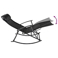 Avis vidaXL Chaise à bascule de jardin Acier et textilène Noir