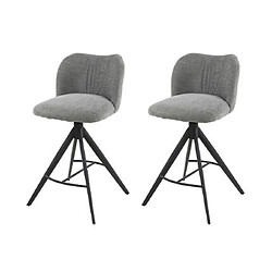 Mes Lot de 2 chaises de bar pivotantes effet jeans gris - JEWA 