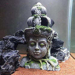 Acheter Aquarium de Résine Statue Décoration, Bodhisattva Sculpture Cachettes Pierre Grotte Masquer Maison Fish Tank Aquarium Accessoires pour Betta Crevettes