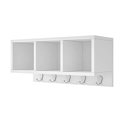 Pegane Etagère murale en bois coloris blanc - longueur 54 x profondeur 21 x hauteur 25 cm 