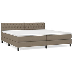 vidaXL Sommier à lattes de lit avec matelas Taupe 200x200 cm Tissu