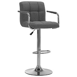 vidaXL Tabouret de bar Gris clair Tissu 