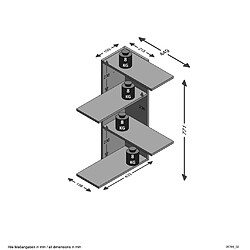 Mes Etagère d'angle 44,5x44,5x77 cm marron et anthracite pas cher