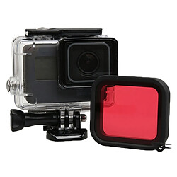 Wewoo Pour GoPro HERO5 30m Étanche rouge Boîtier de Protection PC et ABS + Lentille de Caméra Filtre Quadrate avec Boucle Montage de Base Vis Longue Dragonne Anti-perdue 