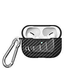 Shot Coque Effet Carbone pour "AirPods Pro" APPLE Boitier de Charge Silicone Design Housse Protection (NOIR)