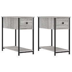 vidaXL Tables de chevet 2 pcs sonoma gris 30x60x60cm bois d'ingénierie