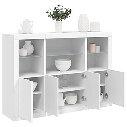 Maison Chic Lot de 3 Commode Buffet - Meuble de rangements avec lumières LED blanc bois d'ingénierie -GKD88010