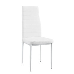 Helloshop26 Lot de 2 chaises de salle à manger sièges empilables similicuir 96 cm blanc 03_0005742