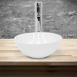 Avis ML-Design Lavabo en céramique ronde blanc sans trop-plein avec bonde de vidage Ø280x116 mm