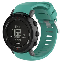 Wewoo Bracelet pour montre connectée Dragonne de remplacement en silicone SUUNTO Core ALU Noir Vert menthe 